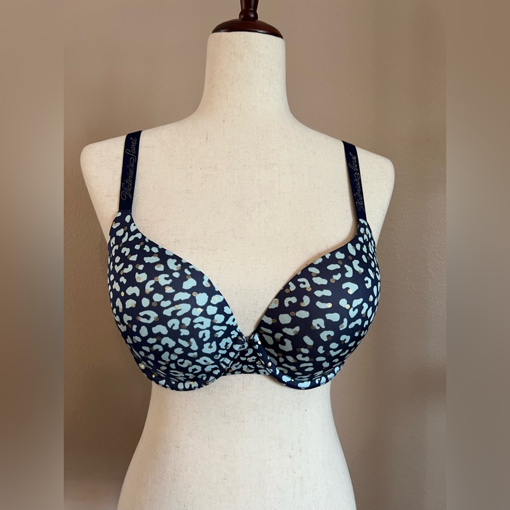 Victoria’s Secret bra, size 34D, blue with gold detail